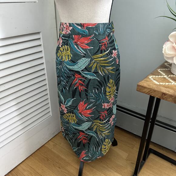 RIP SKIRT Women Skirt Small Green Vintage Bali Jungle Wrap Midi Hawaiian Beach - Picture 1 of 10